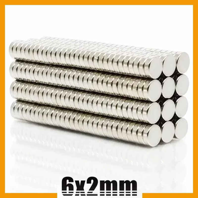 6x2mm 50/100/200/500/1000/2000pcs N35 Small Round Magnet Strong Neodymium Magnets 6mmx2mm Fridge Craft Diy Permanent Magnets 6*2