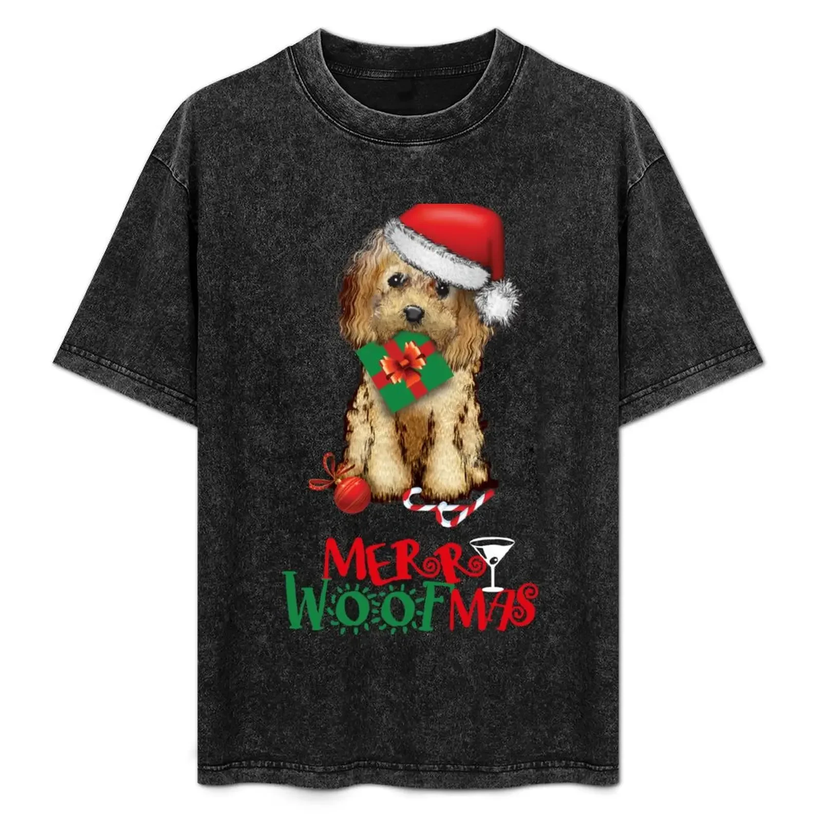 

Merry Woofmas Christmas Cockapoo doodle dog mom dog lover T-Shirt for a boy custom t shirt t shirt men 100℅ cotton