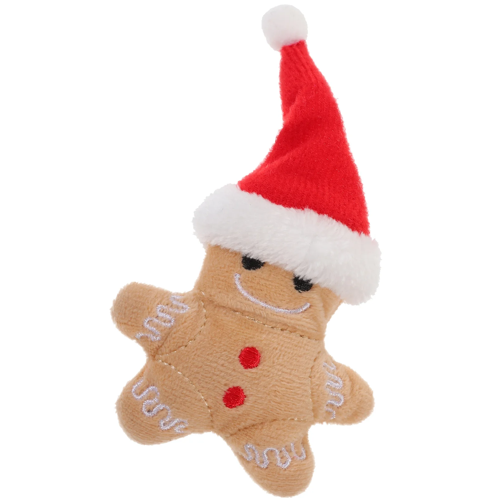 Plush Dog Toy Christmas Catnip Toys Kitten Chew Gingerbread Man Shape For Indoor Cats Chewing