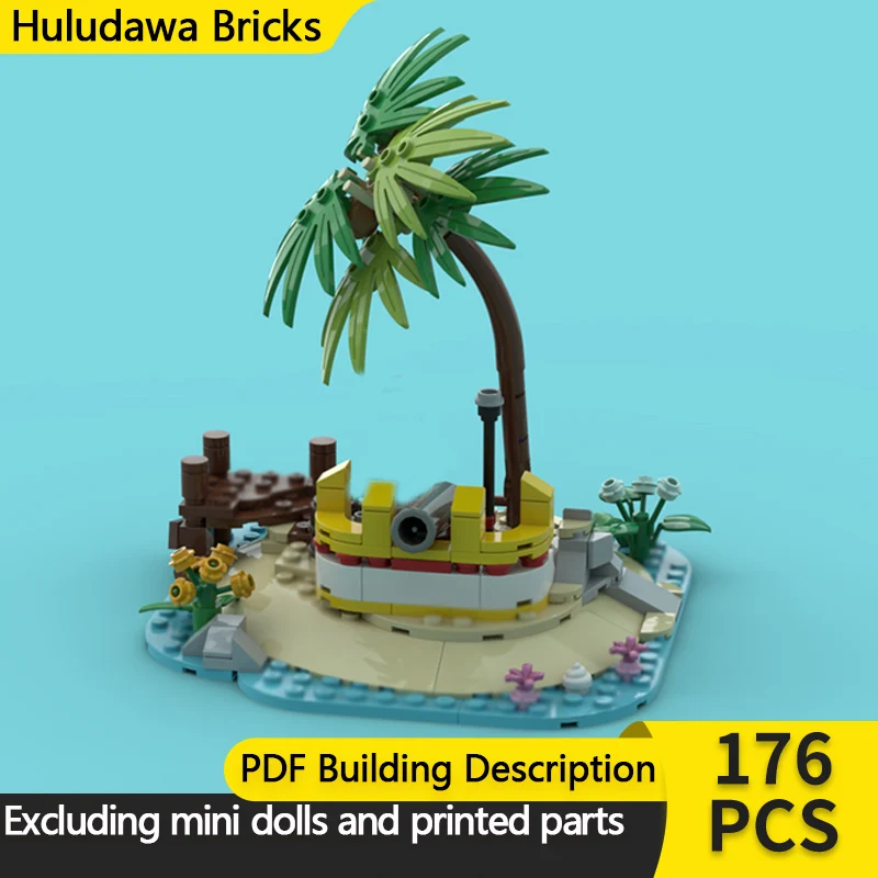 

Средневековый замок, модель MOC, строительные кирпичи, остров, сторожевая пост, модульная технология, детские праздничные подарки, сборные игрушки, костюм