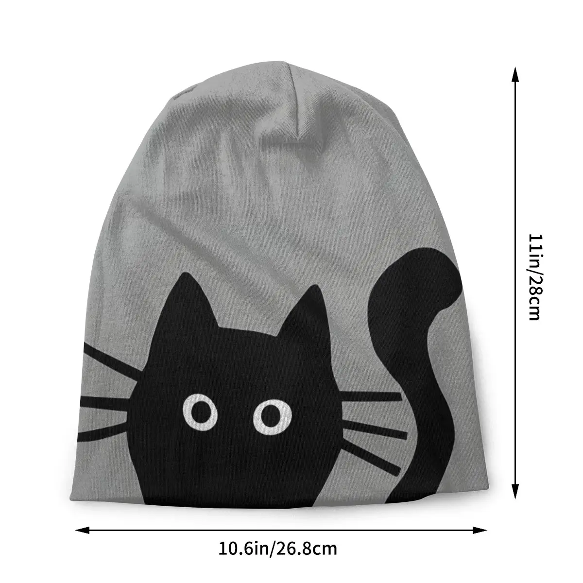 Black Cat Black Cat Hiding Men Women Thin Beanies Windproof Ski Cap Double Layer Fabric Bonnet Hat