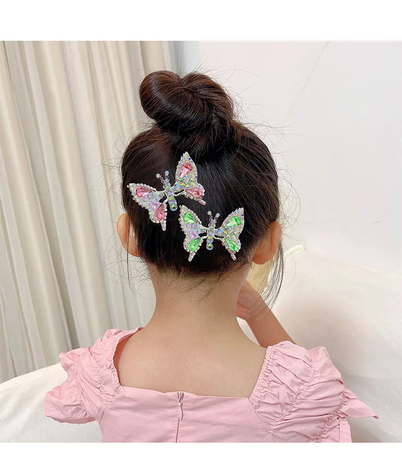 Flash Diamond  Butterfly That Will Shake Hairpins Cute Children Headwear Girls Clips Woman Barrettes Hairgrips Hair Accessories