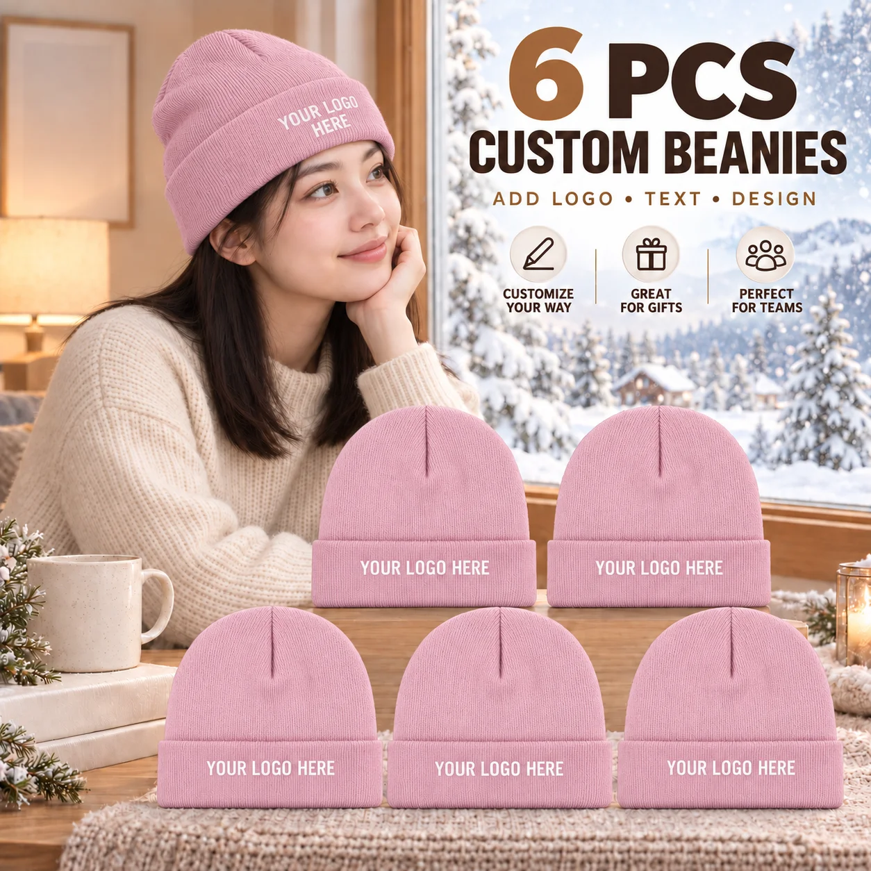 6 bonnets tricotés personnalis - Baseball Cap Fitted avis et prix
