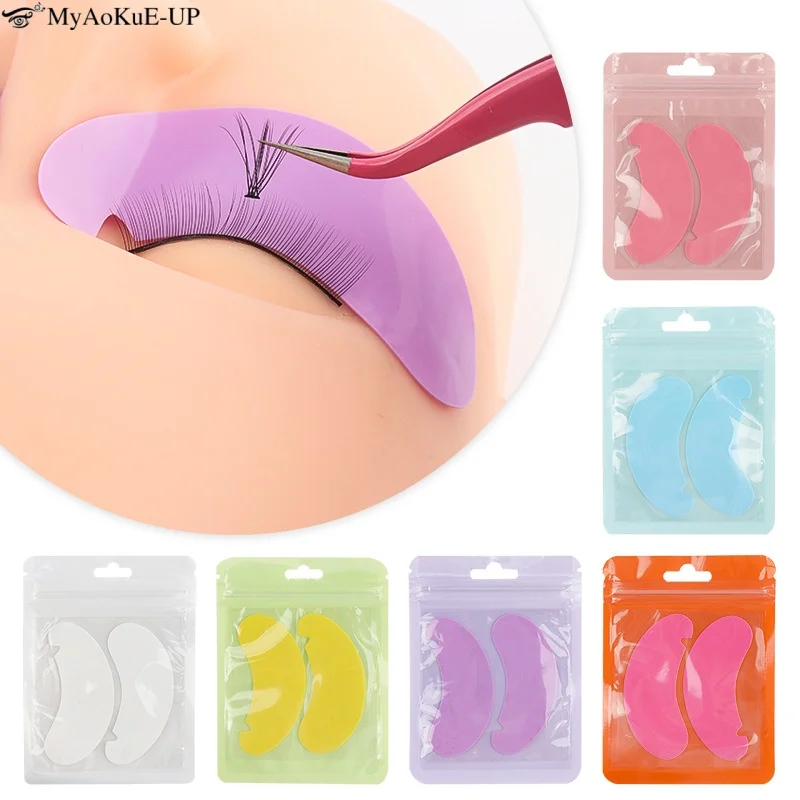 10 pares reutilizáveis cílios perm silicone almofadas de olho lash extensão sob remendos de olho pegajoso extensão de cílios remendo ferramentas de maquiagem