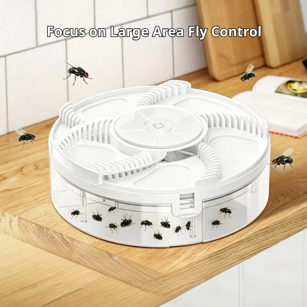 Leiser, abnehmbarer elektrischer Fliegenfänger mit automatischer Rotation, Insekten- und Schädlingsfänger, elektrische Fliegenfalle, USB-wiederaufladbar – Detail 7
