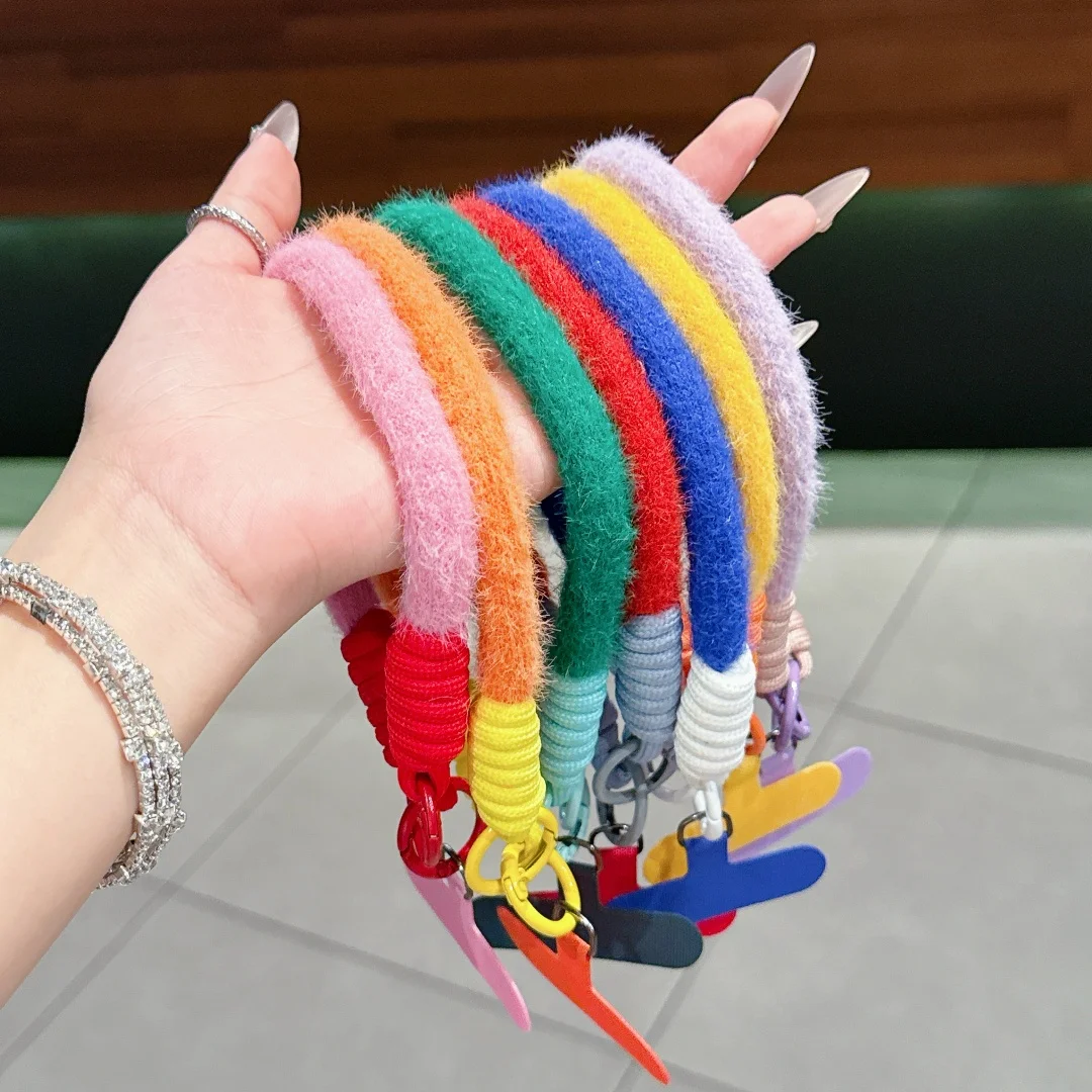 

for Mobile Phone Adjustable Plush Lanyard Universal Colorful Hand Wrist Strap Rope for Cell Phone Case Keychains Accessories