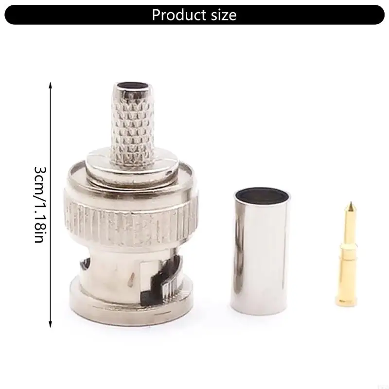T5EA BNC Male plug kết nối uốn cong BNC Kiểu kết nối bộ chuyển đổi hàn cho RG58 RG59 Cáp Coax mất thấp 5 Gói/10 Gói