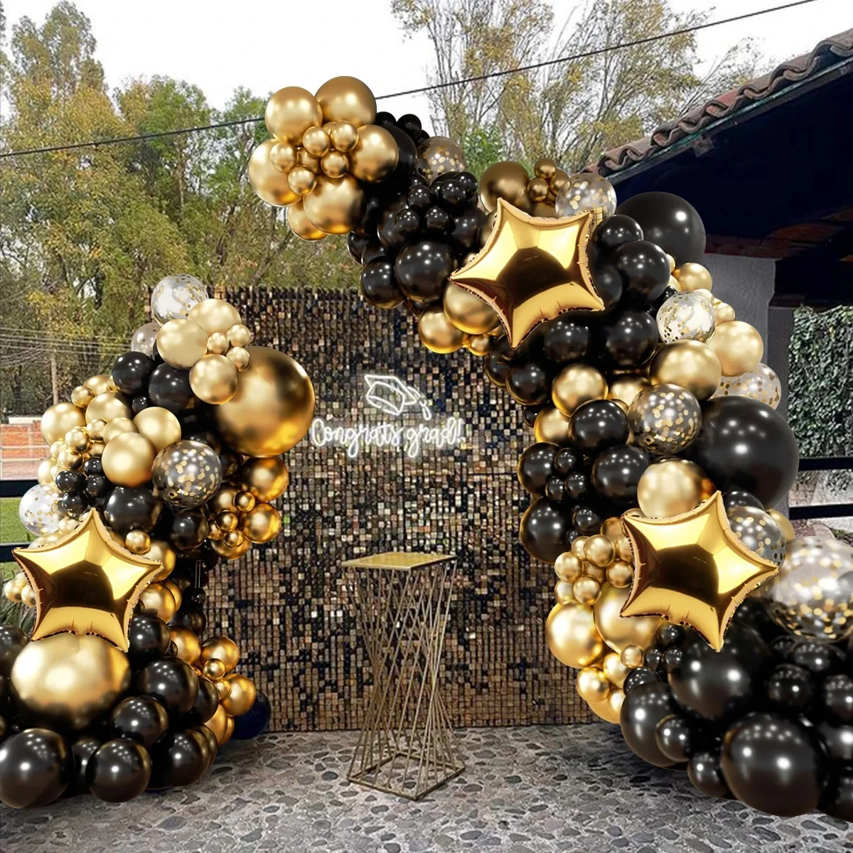 Black Gold Balloon Arch Kit