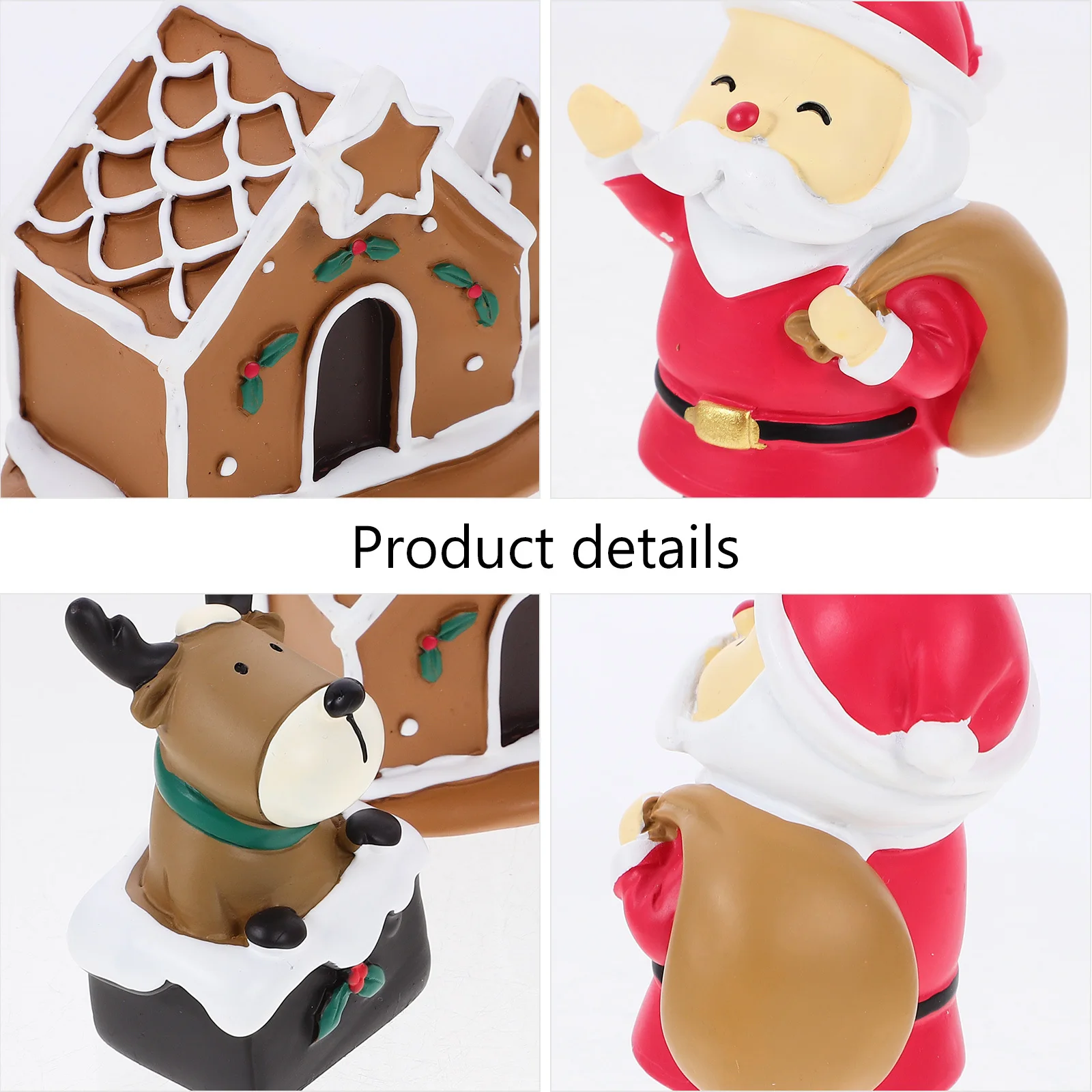 

3pcs Mini Christmas Ornaments Resin Xmas Miniatures Lightweight Home Decor Indoor Table Decor For Desktop Bookshelf Cabinet