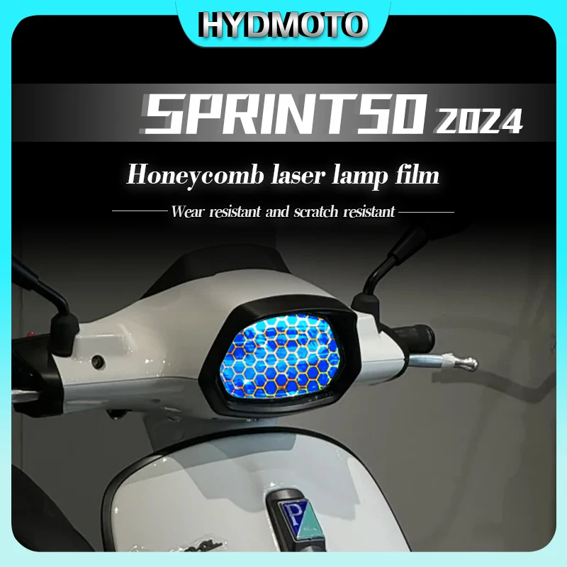 

For Vespa SPRINT 150 Sprint 150 2024 honeycomb laser lamp film transparent headlight taillight film modification car accessories