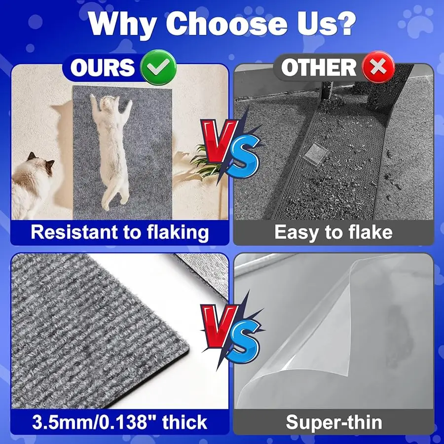 واقي أثاث أريكة مضاد للخدش على شكل قطة، 26.8 × 15.8 حصيرة وسادات خدش زاوية جدارية للقطط، سجادة لتسلق الصنع #3