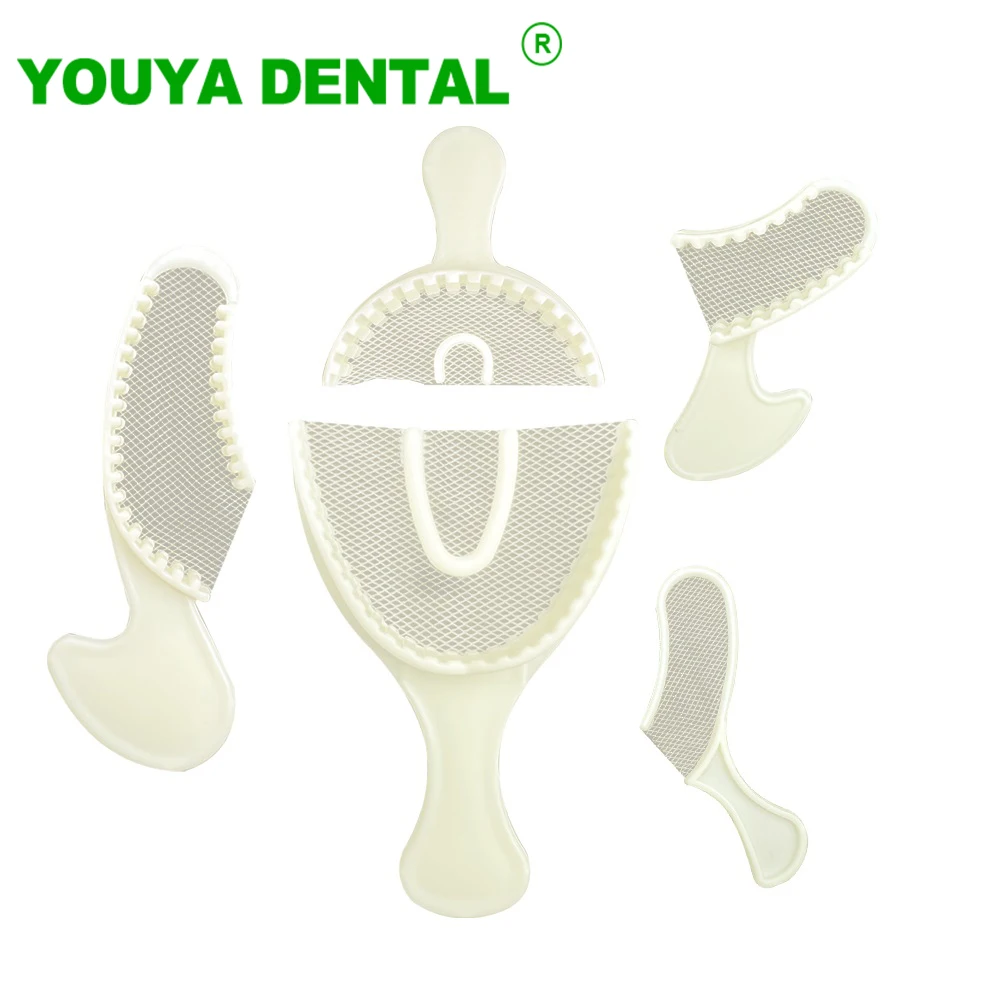 1set Dental Impression Trays Impression Bite Registration Net Tray Plastic Teeth Holders Upper And Lower Dentistry Dentist Tools