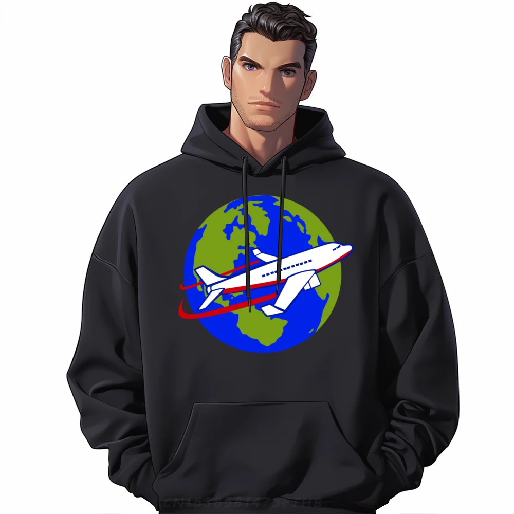 

Travel Airplane Globus Adventure Traveling Vintage Hoodie Men Fashionable And Trendy Original Mens Sweatshirts Memorial Day