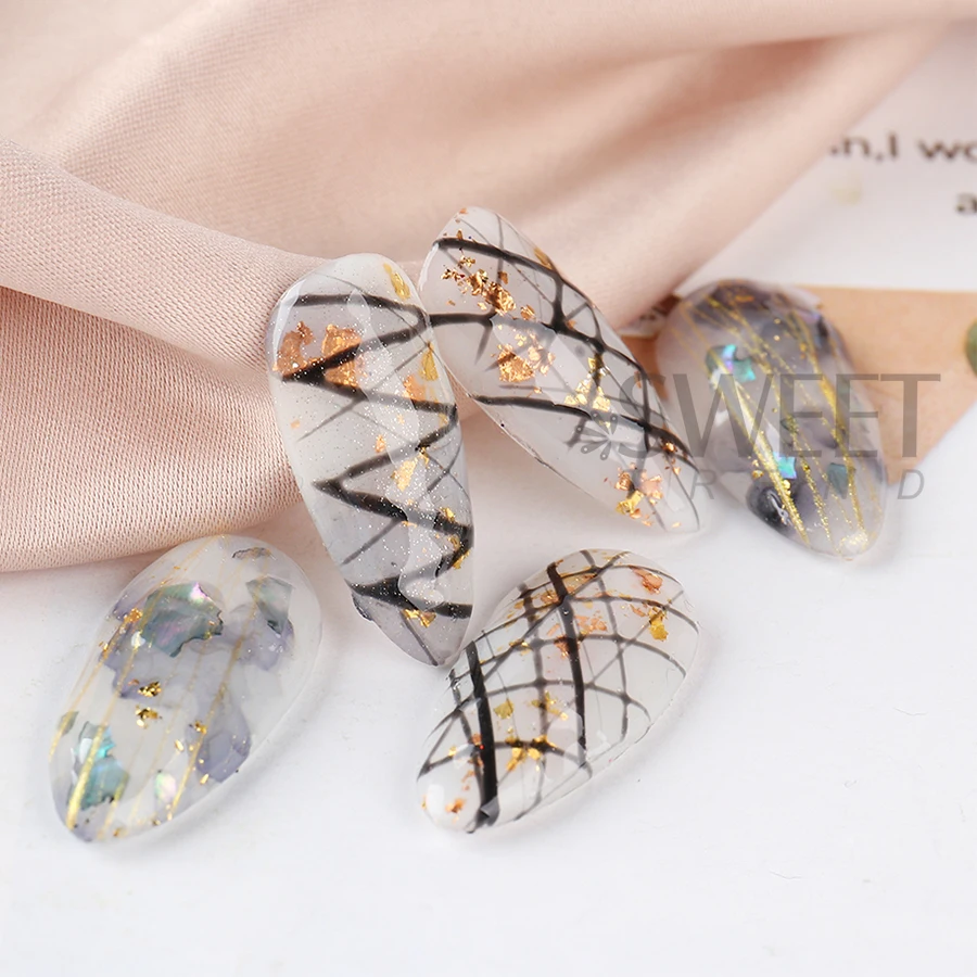 2 ชิ้นสีดําสีขาว Creative Spider วาดเจลเล็บ UV จิตรกรรม Wire Outline เจลเคลือบเงาเล็บตกแต่งศิลปะ DIY เล็บ