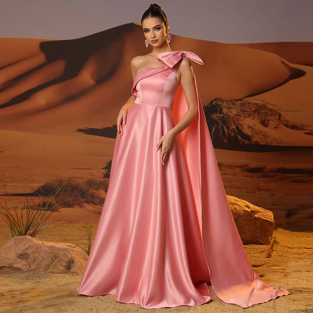 Robe de Soirée Élégante en Satin pour Femme, Tenue de Bal Formelle avec Nministériels d, Longue, avec Traîne, pour ixd'Anniversaire