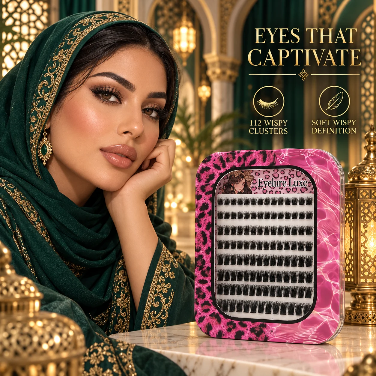 Eyelure Luxe Eyelure Luxe 112 Individual Cluster False Eyelashes, Messy-Looking Lashes with a Chaotic Vibe, Soft Gradient Fiber Lashes, Trendy Pink Leopard Print Transparent Flip-Top Storage Box Appearance - Multi-Length Mixed Pack for Free DIY Combination, Feel as Light as Feathers on the Upper Eyelid, Suitable for Daily Charm and Special Occasions