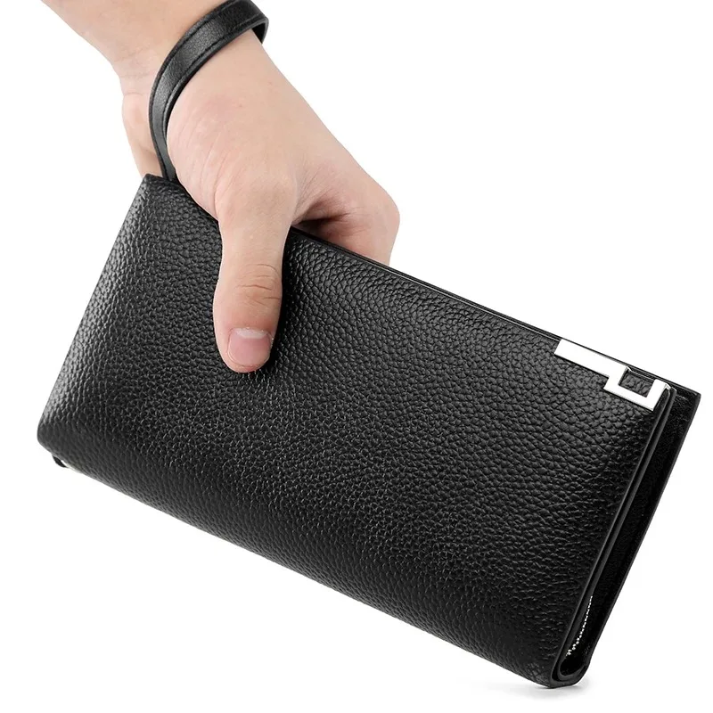 الكنغر المملكة الفاخرة جلد أصلي للرجال محفظة طويلة الأعمال الذكور العلامة التجارية مخلب حامل بطاقة المحفظة #4