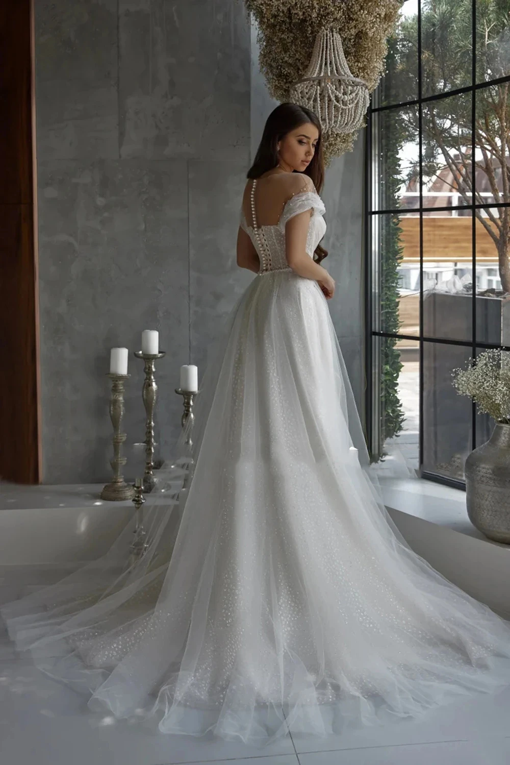 Luxurious Elegant Lace Beading Off Shoulder Mermaid Fluffy Mopping Floor Wedding Dresses New 2023 Fairy Appliques Bridal Gown