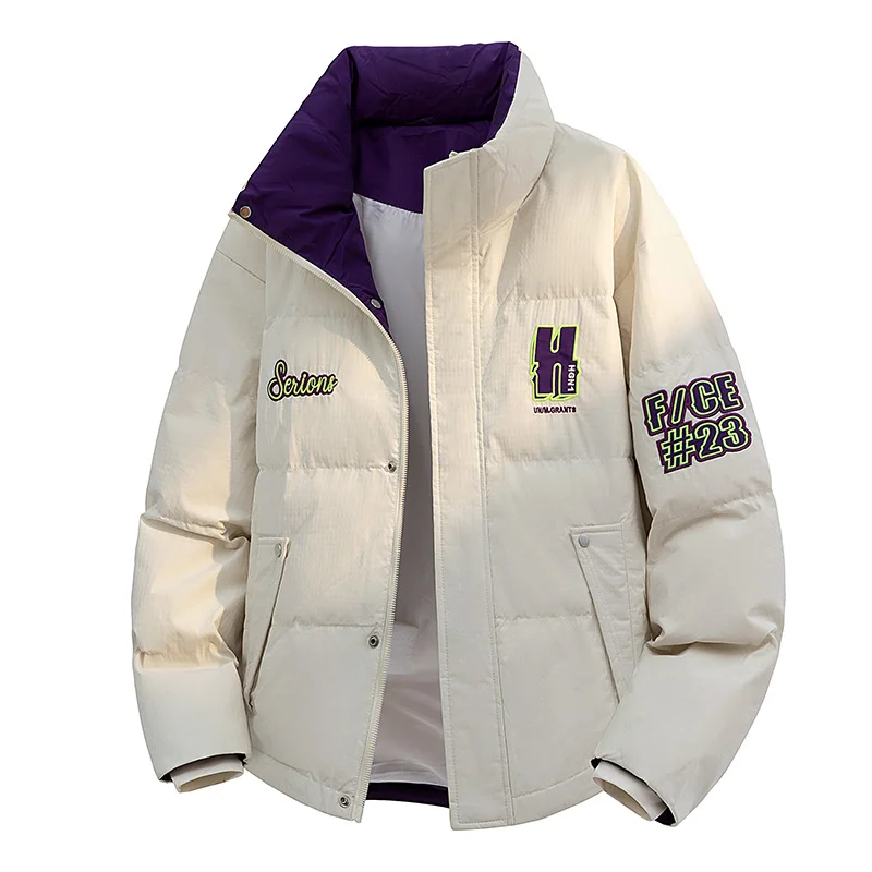 

Unisex High - street Outdoor Trendy Down Jacket - Contrast - colored Stand - collar Outerwear