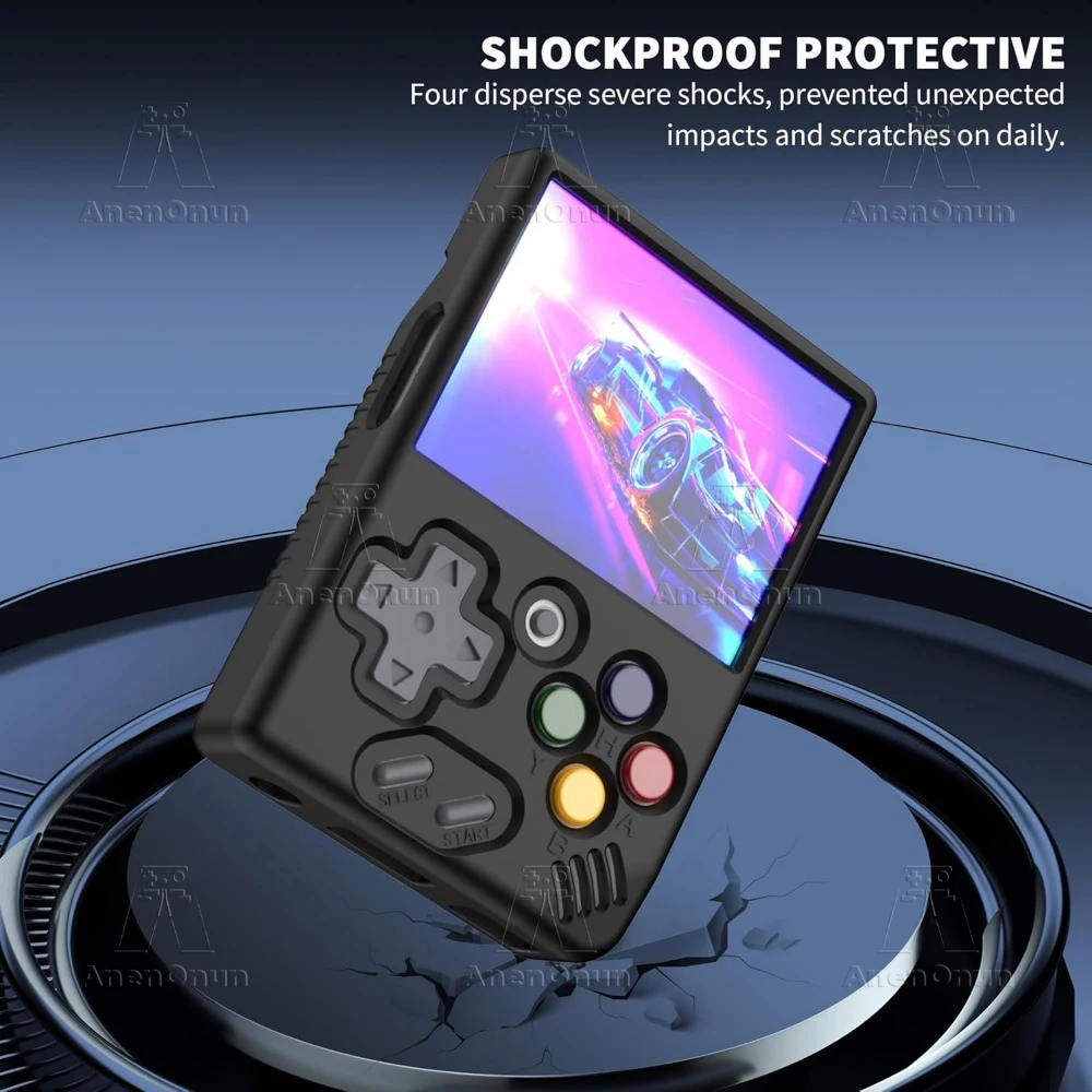 Miyoo Mini V4/Miyoo Mini Volledige beschermhoes met koord Anti-val Anti-kras Zwart Siliconen Soft Shell Cover Accessoires