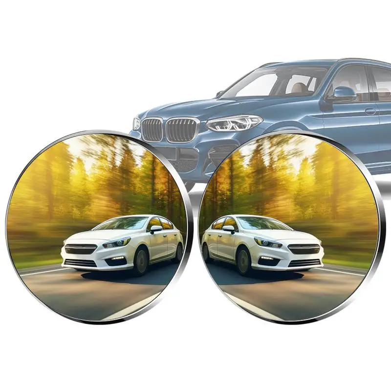 

Convex Mirrors Car 2pcs Ultra-Clear Car Convex Mirrors Rear View Mirrors Blind Side Mirrors Replacement Round Side By Side