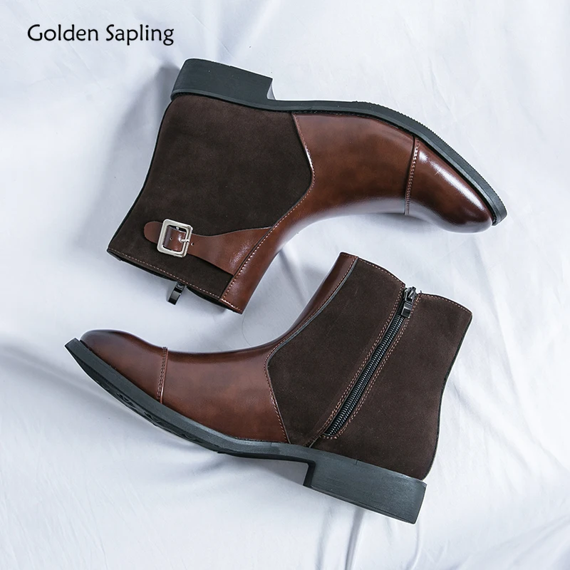 

Golden Sapling Fashion Men's Boots Casual Business Shoes Elegant Chelsea Boot Leisure Office Shoe Men Comfortable Leather Flats