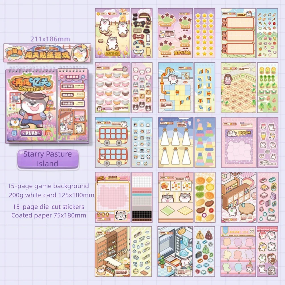 

Multicolor Capybara Game Sticker Book Cartoon Animal Papper Fun Challenge Game Game Stickers Stress Relief