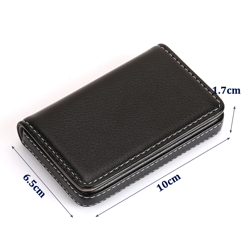 Porte-cartes de visite en cuir PU avec structure magnétique, poche mince, grande capacité, étui portable pour cartes de crédit