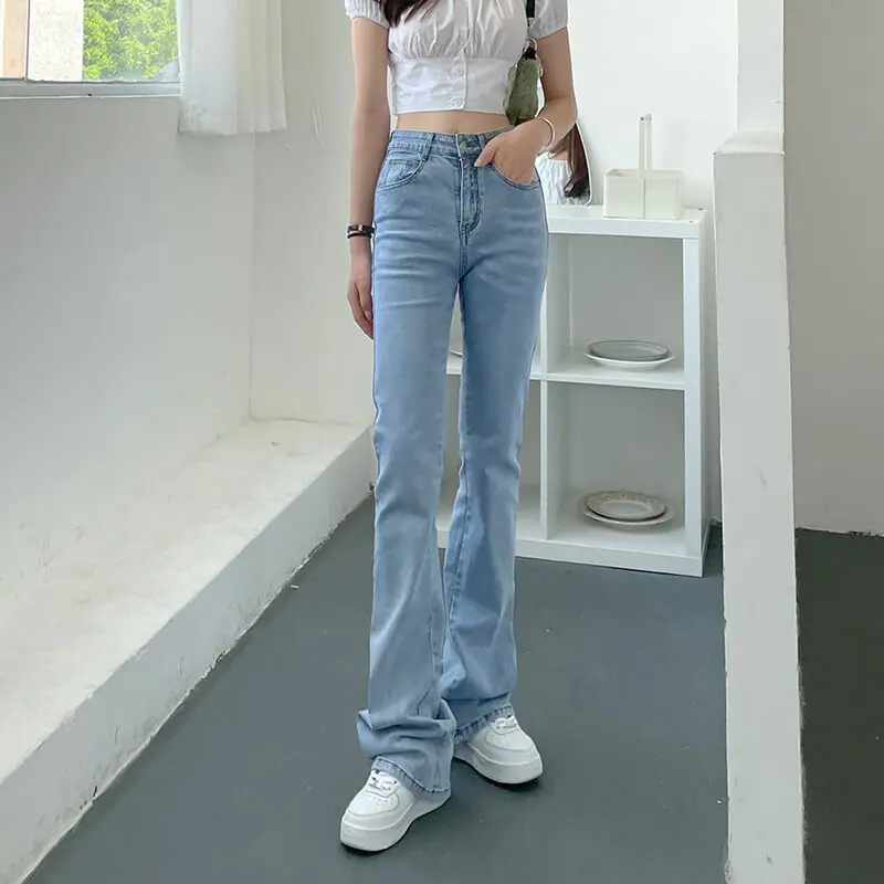 日本のヴィンテージ服デニム女性ブーツカットバギーY2Kブラック韓国ファッション原宿スタイルストリートウェアハイウエストワイドレッグ