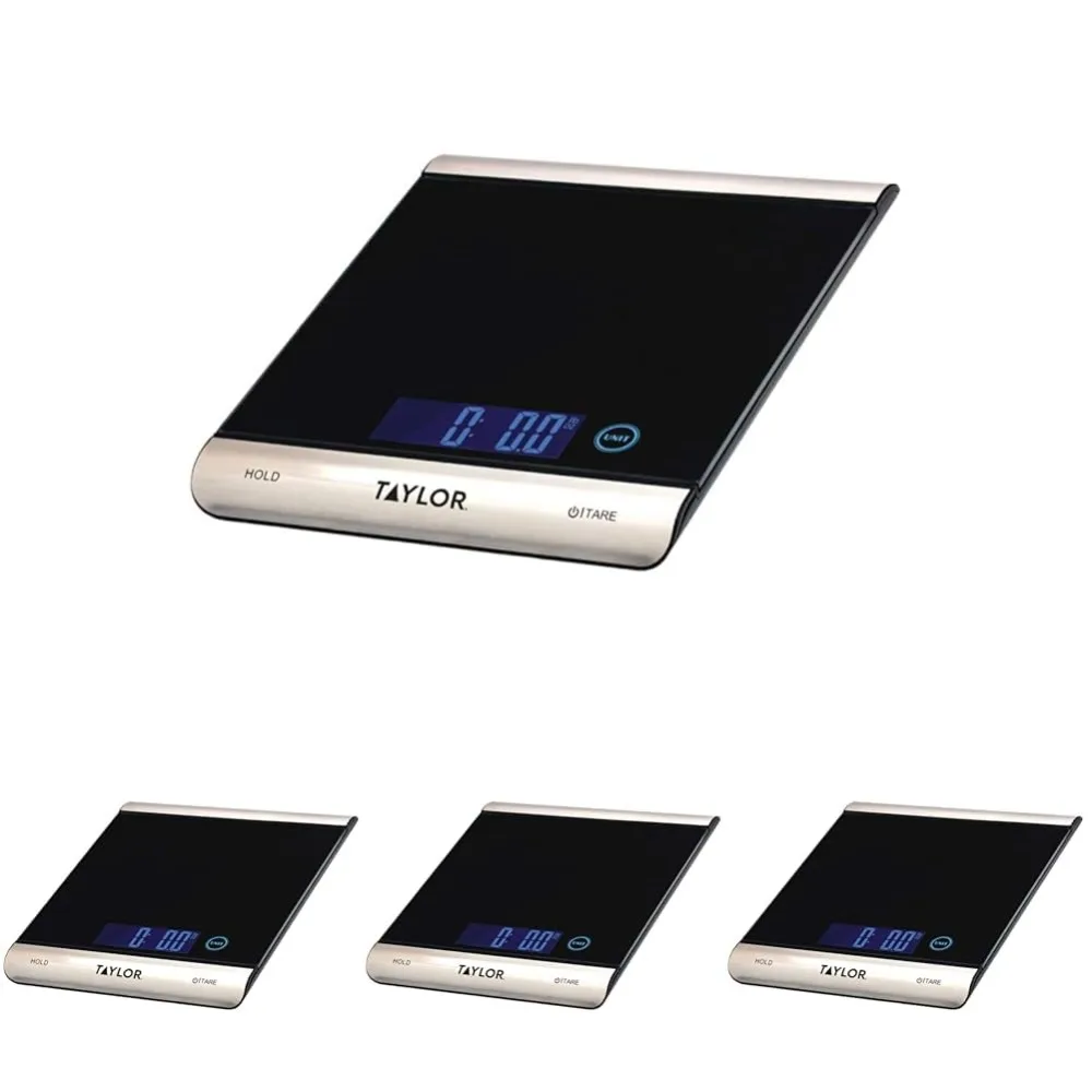 ميزان مطبخ رقمي عالي السعة، سعة 33 رطل، أسود