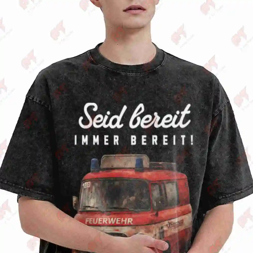Fire Engine B1000 Be Prepared Always Vintage Vintage Washed Tee Pure Cotton T-Shirt