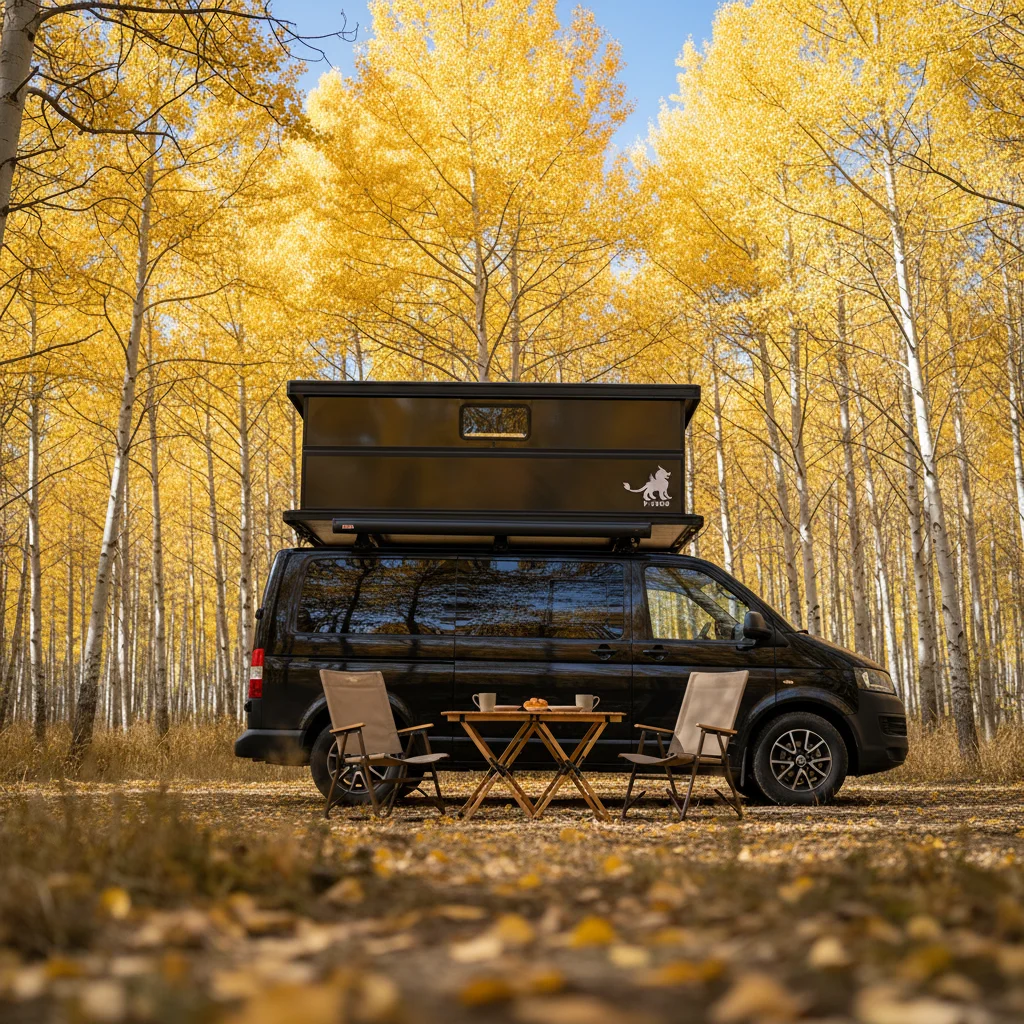 For Carbon Fiber Electric Automatic Hard Wall Rooftop Tent Camper For Pickup Truck Van RV Four Season Use