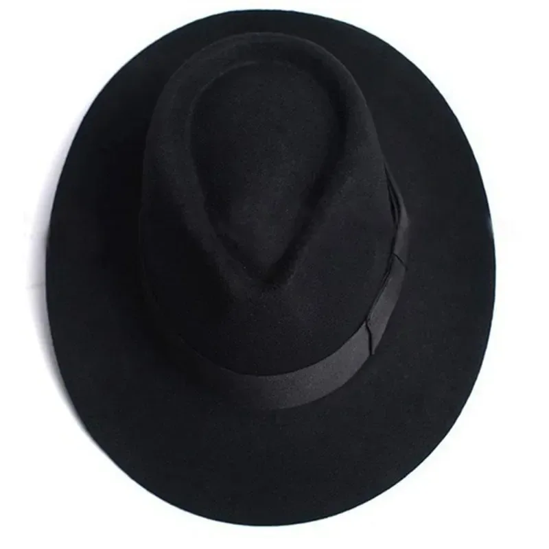 Cosjie Nuovo cappello di lana 100% lana australiana 1:1 Michael Jackson Concerto Danza Fedora Classico nero a tesa larga Jazz Cappelli da gentiluomo