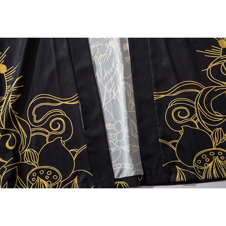 بلوزة كيمونو سوداء للنساء والرجال فضفاضة كبيرة الحجم ملابس يابانية هاراجوكو تريند بيتش #5