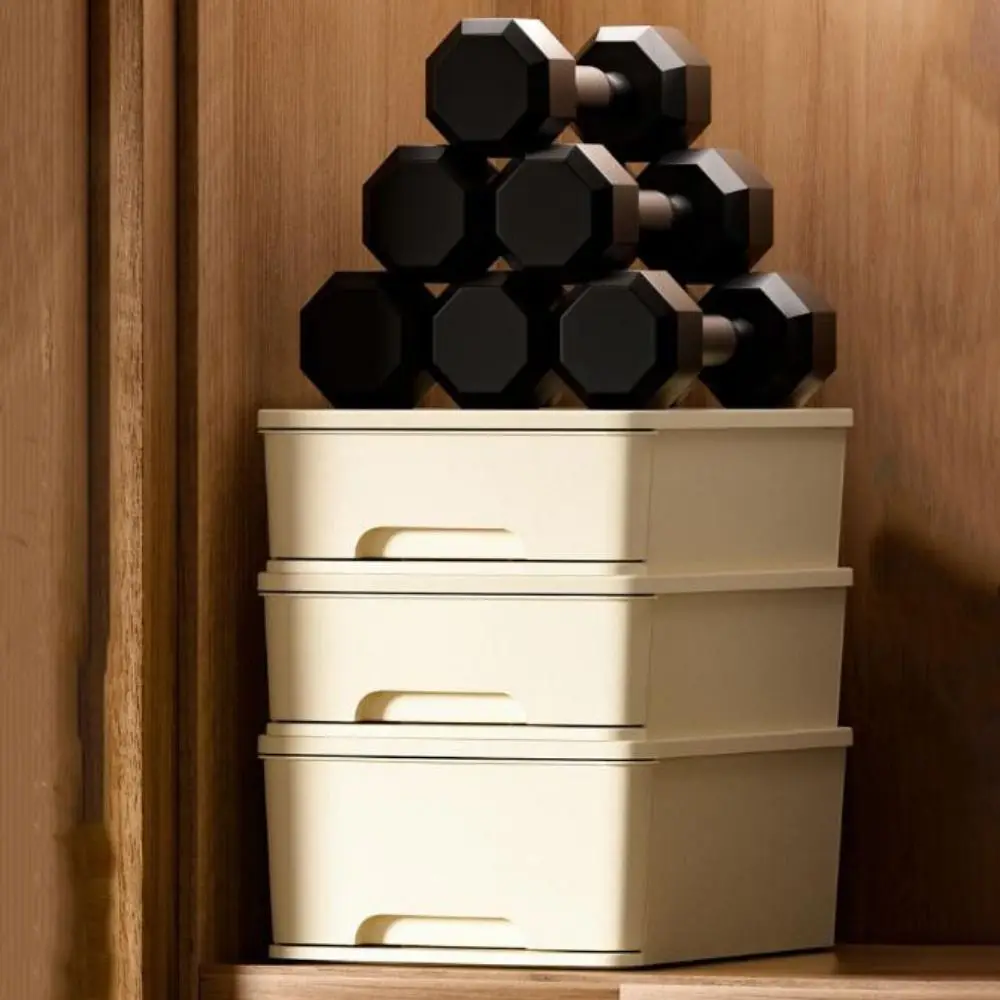 

Plastic Underwear Storage Box Solid Color Large Capacity Socks Storage Box Stackable Drawer Type Drawer Wardrobe Partition