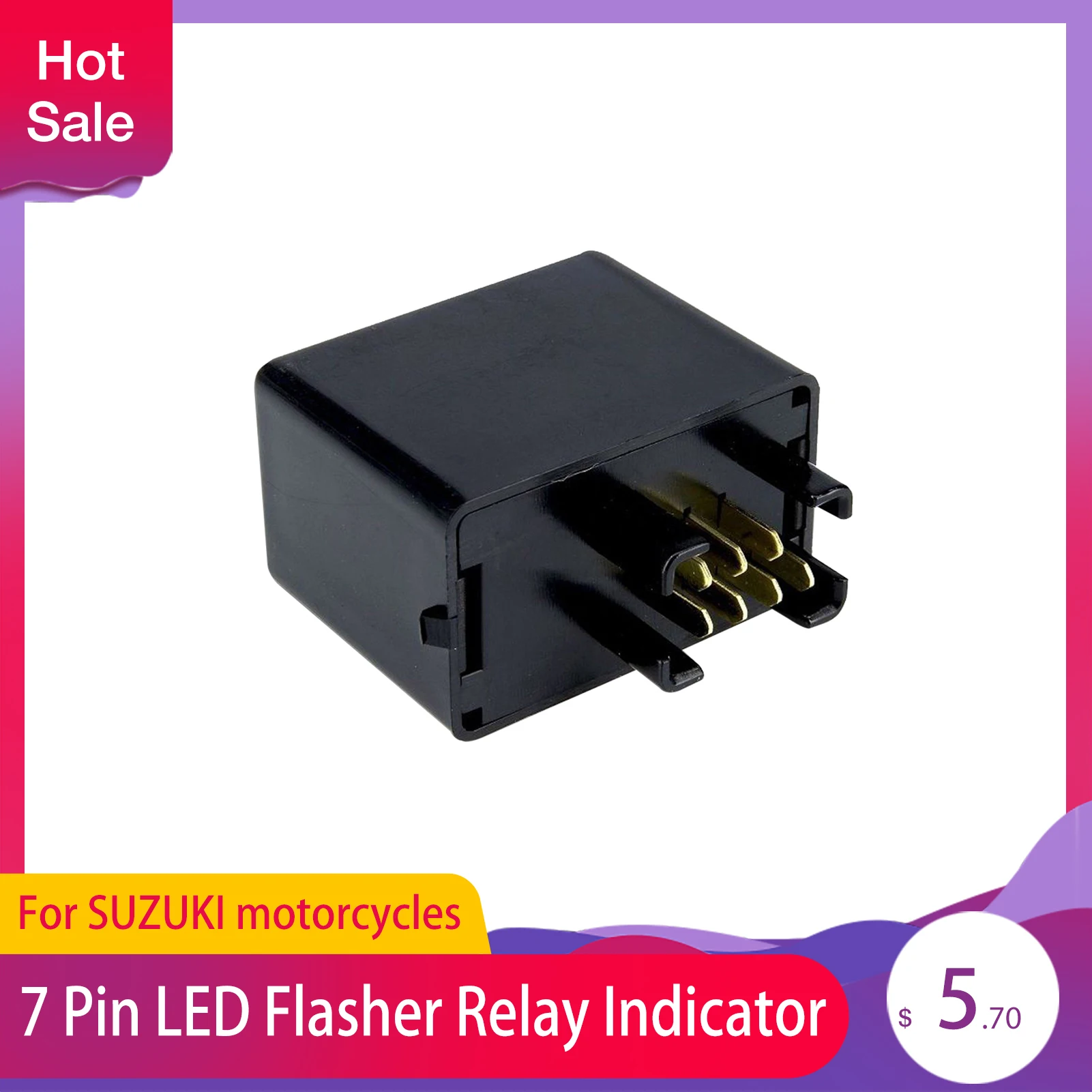 

7 Pin LED Flasher Relay Indicator for Suzuki GSXR GSX 600 750 VL VZ 800 GS SV 1000 S(CA199) for SUZUKI motorcycles