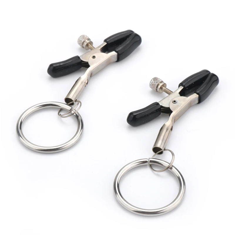 Pinzas de Metal con cadena para estimular el pecho para mujer, accesorio Sexy para senos porno, Juguetes sexuales para adultos, juguete erótico para coqueteo para parejas