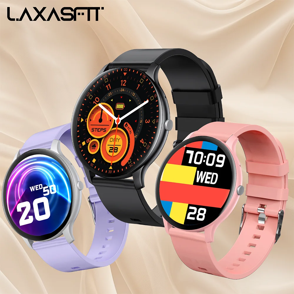 

LAXASFIT Bluetooth Call Smart Watch Women Customized Dial Watch Men Sports Fitness Tracker Heart Rate IP68 Waterproof Smartwatch