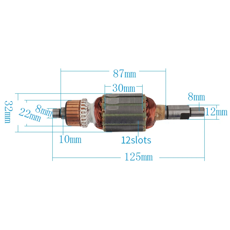 AC220-240V Accesorios del estator de la armadura para Makita 9035 Sander Piezas de repuesto de la bobina del estator del ancla del rotor de la armadura
