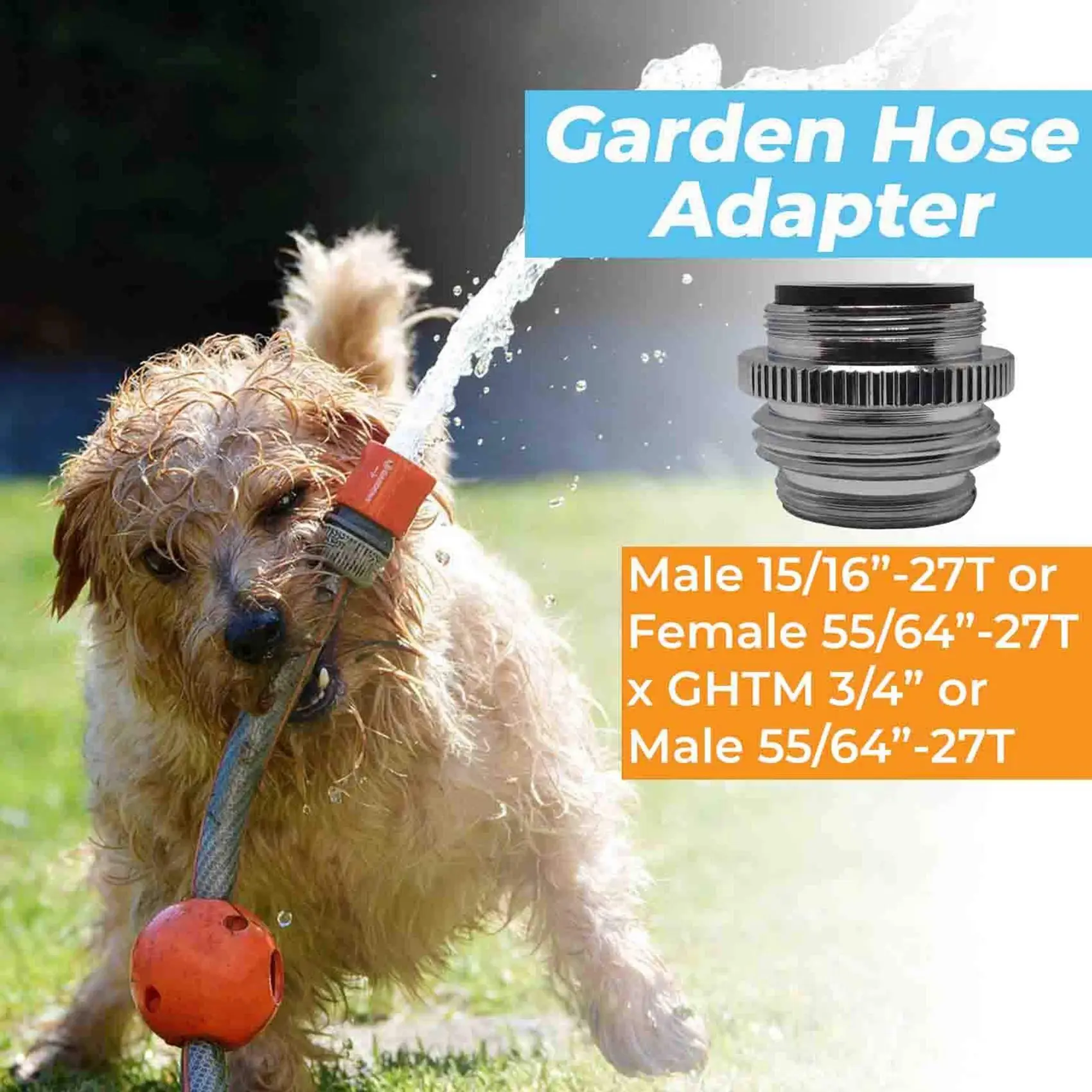 A84G-2X Faucet Adapter Kit-Male Faucet Diverter Adapter For Sink - Garden Hose Connector-Water Filter-Kitchen Faucet Adapter