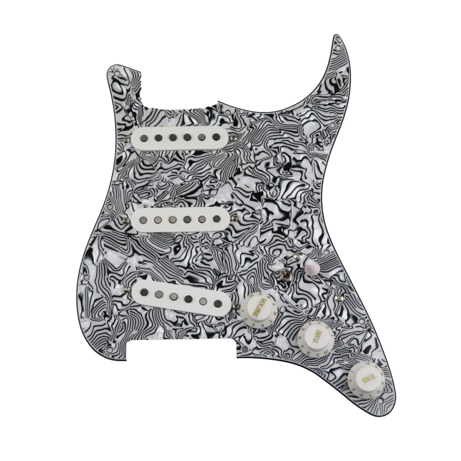 Loaded Prewired Guitar Pickups SSS 60s Style single coils Alnico 5 Pickups 7-Way wiring pickguard