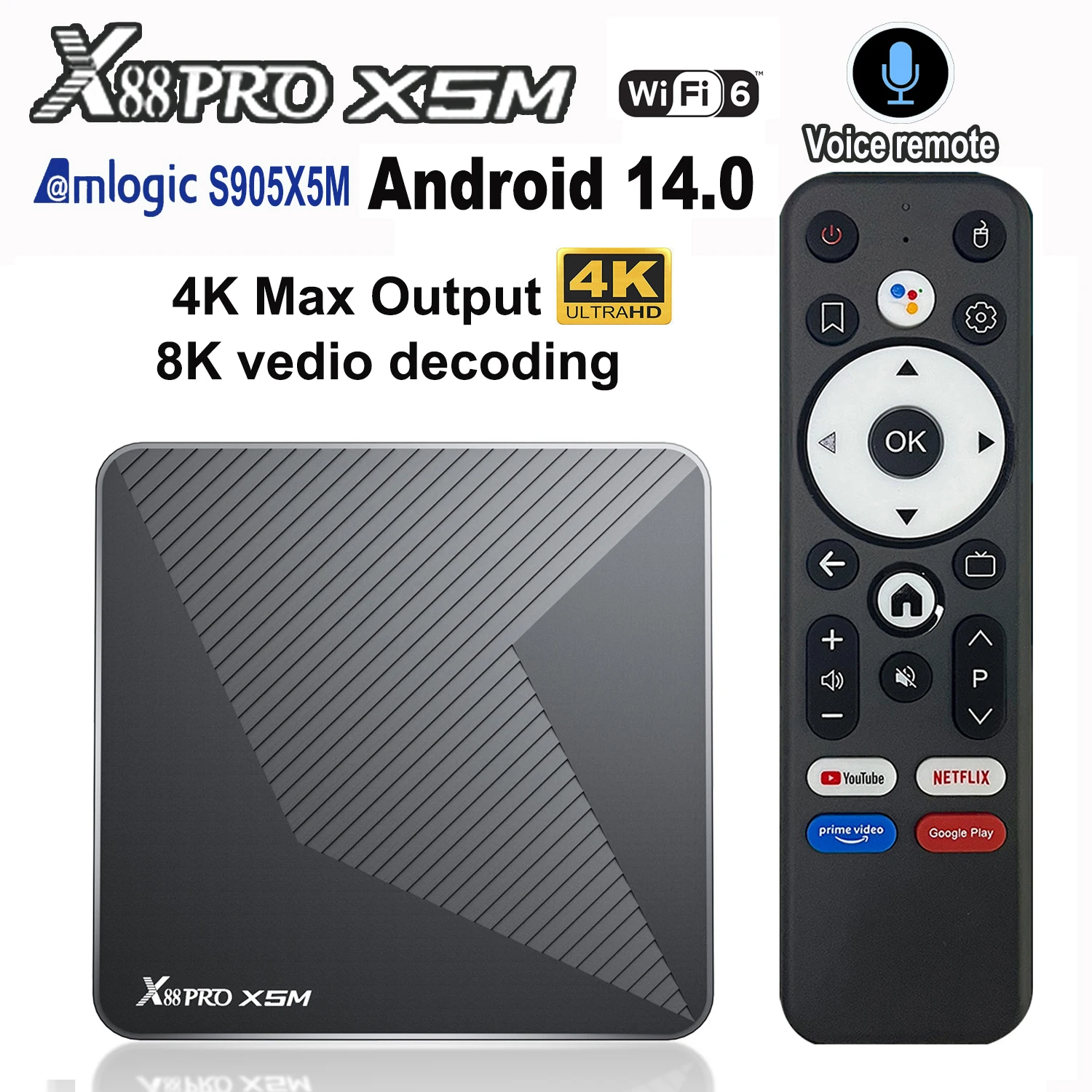 X88 Pro X5M Android 14 TV Box 4K