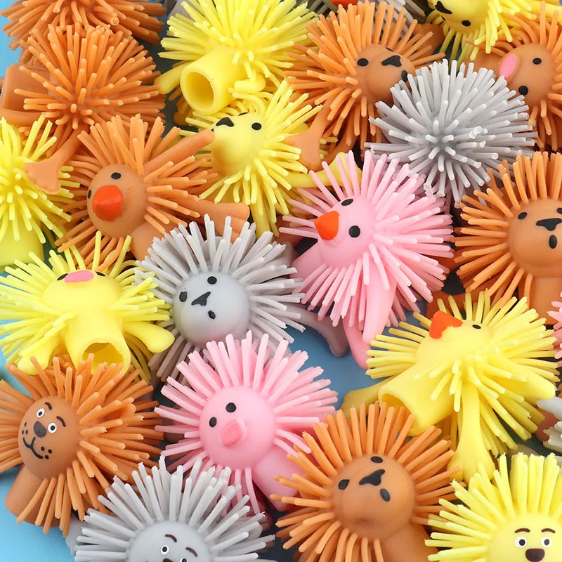 1/5Pcs Funny Cartoon Animal Finger Dolls Kids TPR Soft Glue Stretch Decompression Toys Birthday Party Favors Gift Pinata Filling