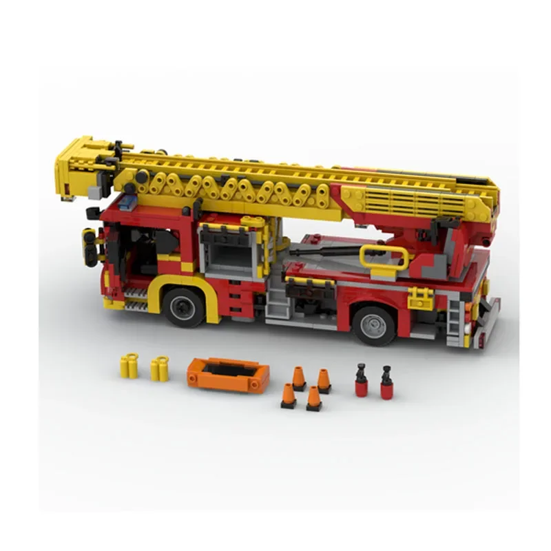 City Fire Brigade Rescue Truck Crane Fire Truck 1079 Pieces Building Block Toys DIY Christmas Gift Birthday Gift