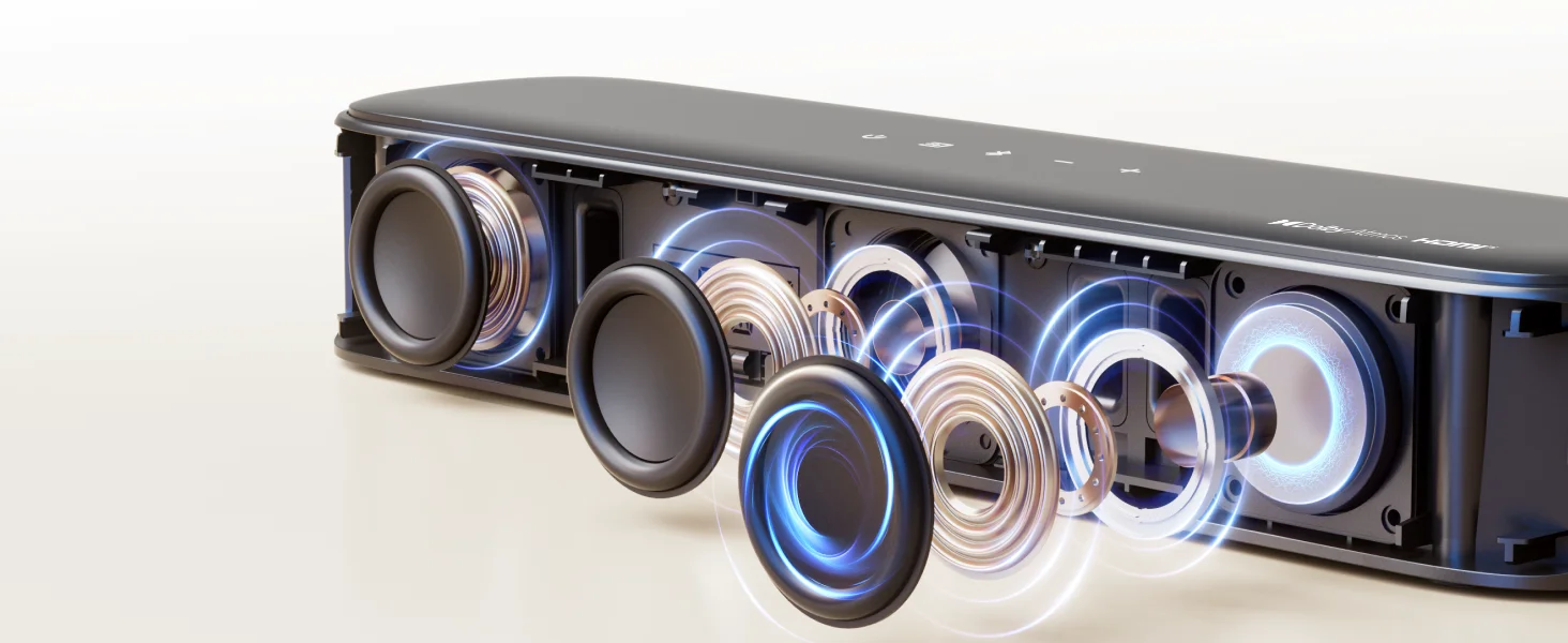 7.1-Channel Dolby Atmos Surround Sound System for TV with 4 Surround Speakers and Home Theater Subwoofer, 420W Peak Power, HDMI eARC, Voice Control, Bass Boost, App Control, 2026 Model