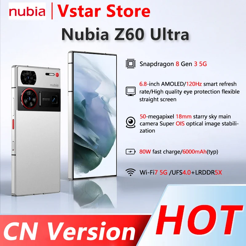 Telefon komórkowy Global Rom Nubia Z60 Ultra Limited Edition 5G z baterią 6000 mAh Z60 Ultra Starry Sky Collection Edition