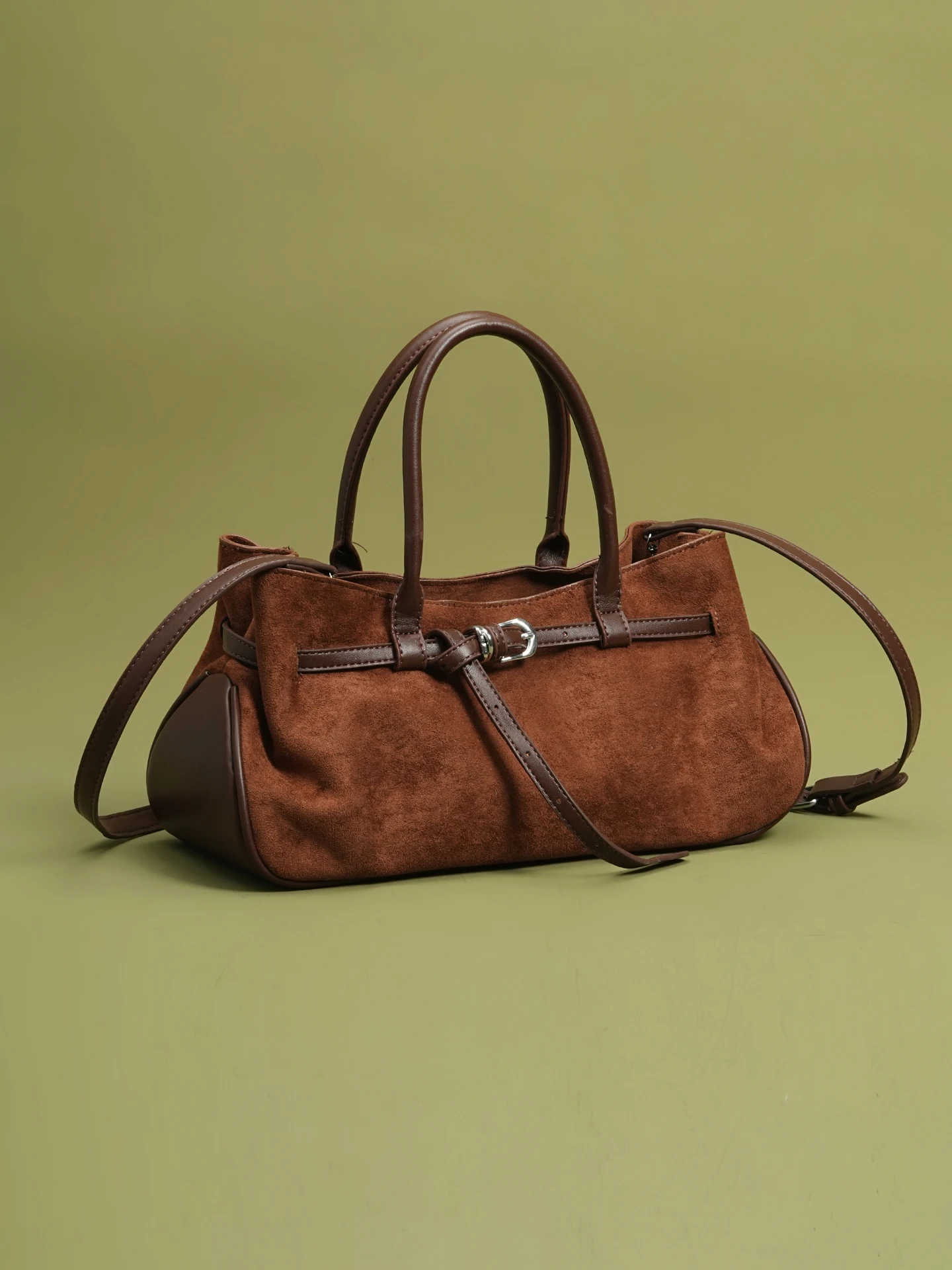 

Retro Suede Shoulder Bag Women's Fashionable Commuter oulder Bag Simplistic Design Casual Handbag Versatile Ladies Bag