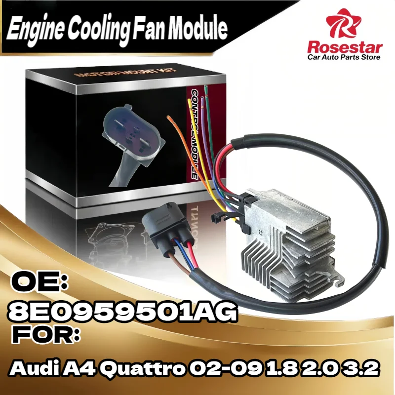 

Engine Radiator Fan Control Module for Audi A4 Quattro 02-09 1.8 2.0 3.2, Fits 8E0959501AG 902-436 FCM116