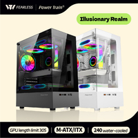 Power Train Illusionary Realm Computer Case M-ATX ITX Seaview Room Side Transparent Desktop Chassis Support 240 Water Cooler