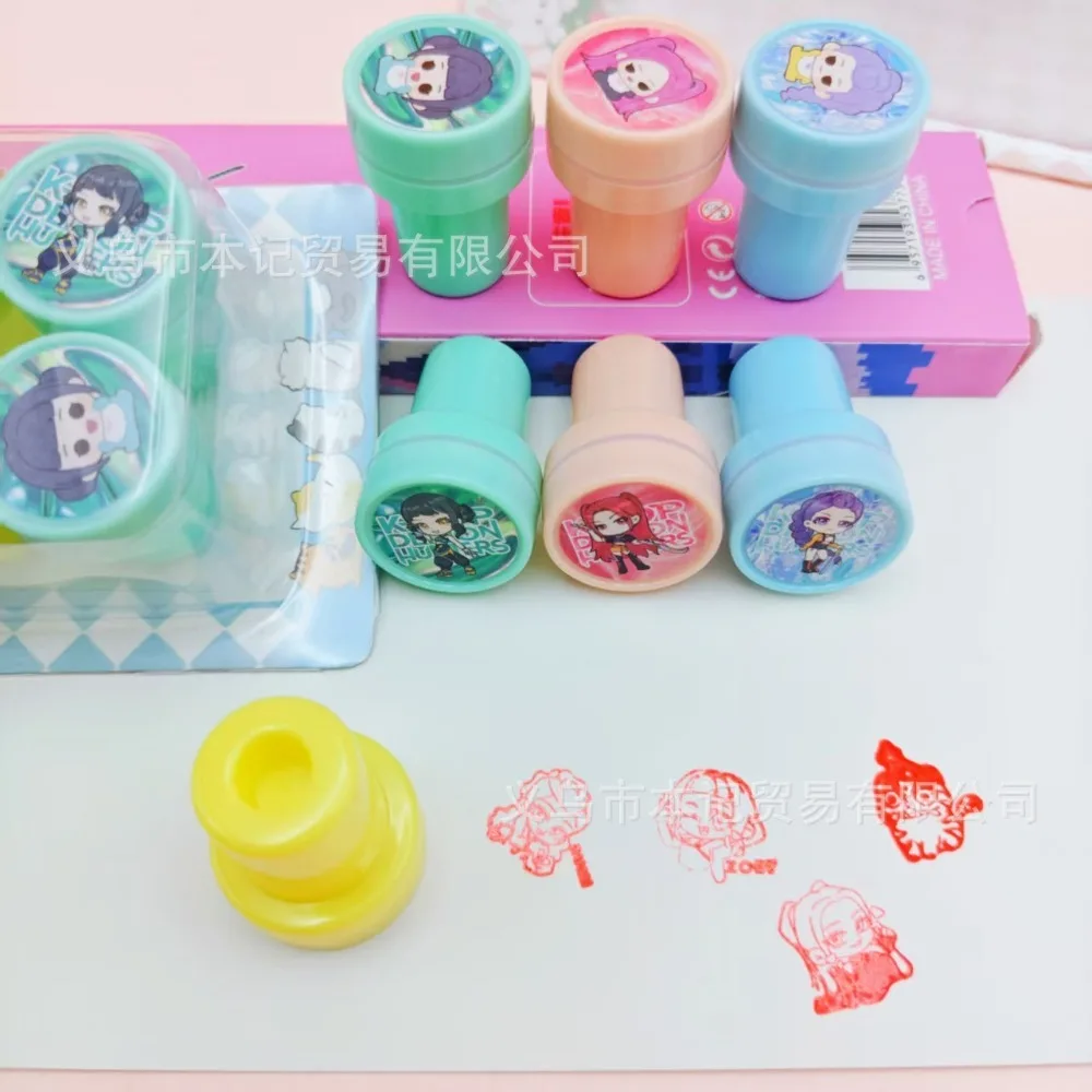 10Pcs Assorted Stamps for Kids Kpop Demon Hunters Rumi Zoey Mira Derpy Self-Ink Stamps with 10 Designs for Birthday Party Favor